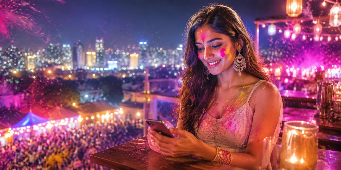 Mobile casino experience featuring Holi festival colors on cbt2 platform